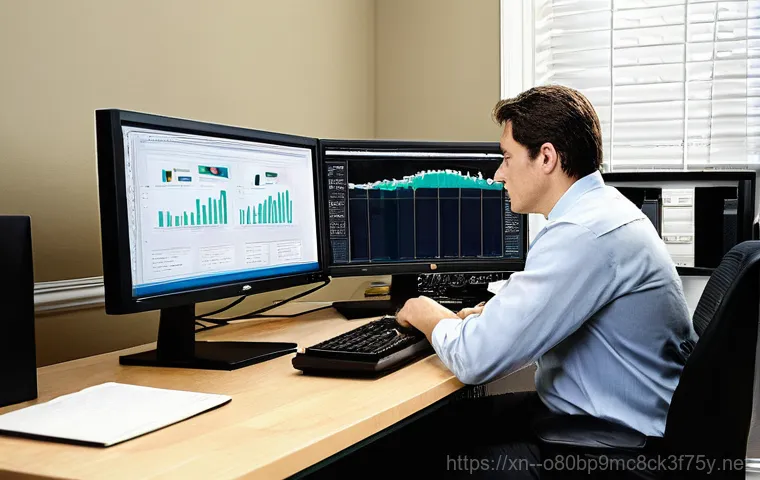 하안동 VIDEO_DRIVER_INIT_FAILURE - **Prompt:** A young adult, looking visibly stressed and frustrated, sits hunched over a desk in a di...