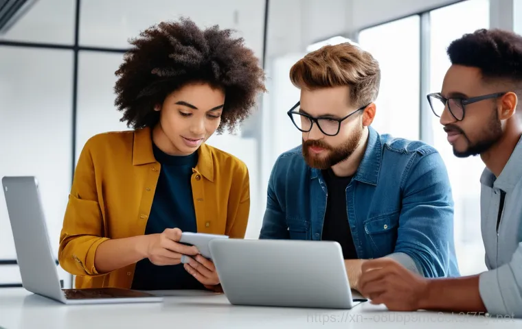 신교동 STATUS_NO_MEMORY - **Digital Refresh and Clarity:** A bright, airy image depicting a sleek, modern smartphone and lapto...