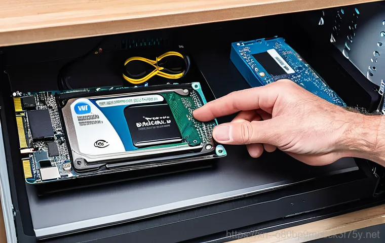 서탄면 SSD조립 및 교체수리 - A gender-neutral young adult, wearing comfortable everyday clothes, sits at a home office desk, thei...