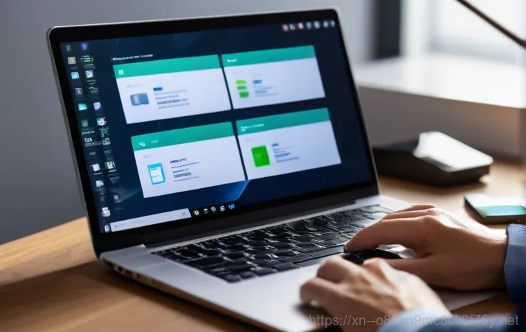 삼성동 윈도우11 windows11 재설치 포맷  초기화 - A person in their late 20s, with a look of relief and satisfaction, happily working on a modern, sle...