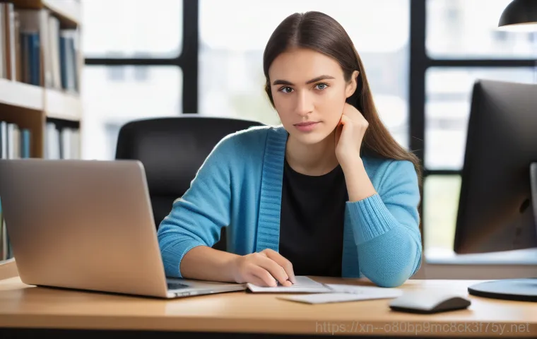 향동동 윈도우8 windows8 재설치 포맷  초기화 - A young man, mid-20s, wearing a simple t-shirt and jeans, sits slumped in his chair at a cluttered d...