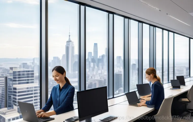 을지로 프리도스 윈도우설치 - A young professional (20s-30s), wearing comfortable lounge wear like a t-shirt and sweatpants, is si... 을지로 프리도스 윈도우설치 - A young professional (20s-30s), wearing comfortable lounge wear like a t-shirt and sweatpants, is si...