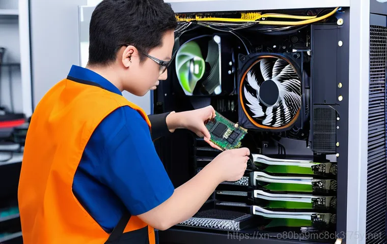 군내면 cpu조립 및 교체수리 - **Image Prompt: Frustration with a Lagging, Overheating Computer**
    A young adult, dressed in cas...