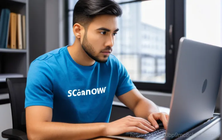 관양동 STATUS_PROTECTION_ERROR - **Prompt:** A person in their late twenties, wearing casual attire, sitting at a desk in a dimly lit...