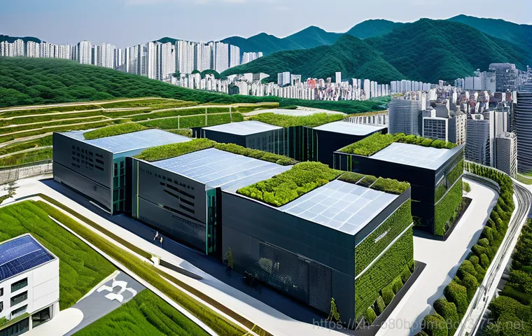 영등포구 STATUS_INVALID_THREAD - **Prompt:** A futuristic, high-tech interior of a data center server room. Rows of gleaming, well-or...