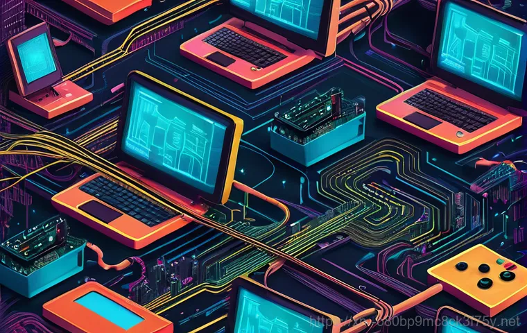 관동 REGISTRY_ERROR - A fully clothed, concerned teenager sits at a desk, illuminated by the ominous blue glow of a comput...