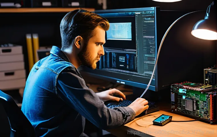 신도림 KERNEL_STACK_INPAGE_ERROR - **Prompt:** A close-up, realistic photograph of a desktop computer monitor displaying a bright blue ...