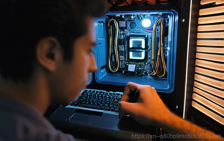 구성동 STATUS_KERNEL_CONFIGURATION_ERROR - **Initial Frustration with the Blue Screen Error:**
    A young adult, gender-neutral, sits at a des...