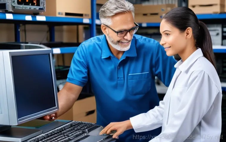 청운효자동 RAM조립 및 교체수리 - A close-up shot of a skilled computer technician's hands, wearing anti-static gloves, carefully inse... 청운효자동 RAM조립 및 교체수리 - A close-up shot of a skilled computer technician's hands, wearing anti-static gloves, carefully inse...