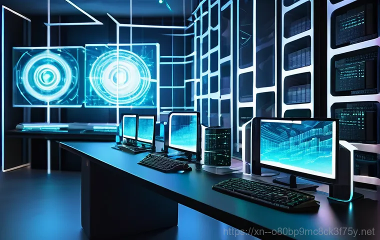 노량진 FAT_FILE_SYSTEM - **Prompt:** "A striking, digital art rendering of a computer monitor displaying the infamous 'Blue S...