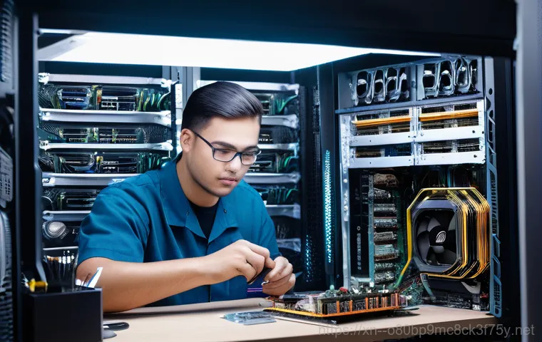 망월동 cpu조립 및 교체수리 - A fully clothed, adult gamer sits in front of a computer, visibly frustrated. On the monitor, a comp...