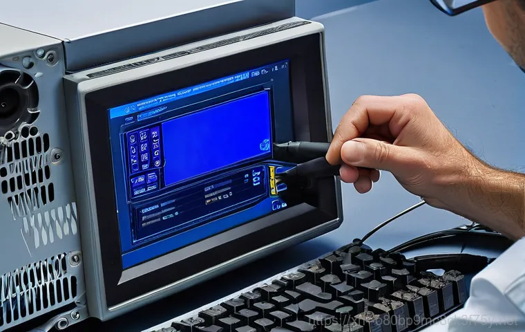 용문면 SYSTEM_THREAD_EXCEPTION_NOT_HANDLED - **Prompt 1: The Frustrated User Confronts the Blue Screen**
    A close-up shot of a user, appearing...