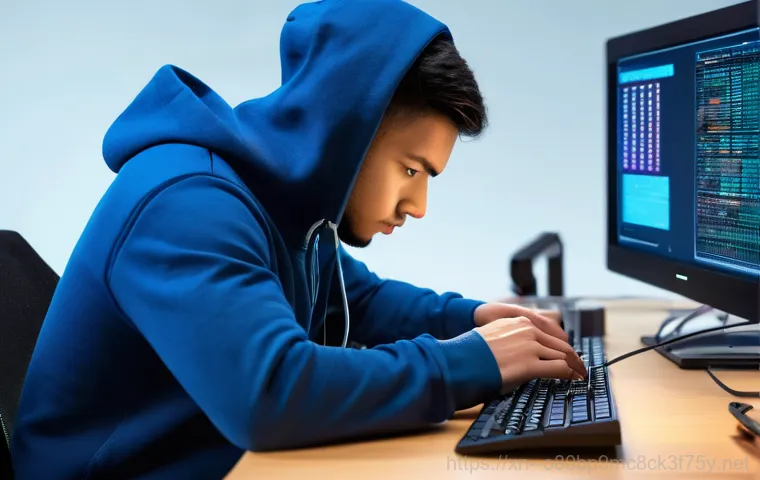 서빙고동 POOL_CORRUPTION_IN_FILE_AREA - A young adult, with glasses slightly askew, stares in disbelief at their computer screen which displ... 서빙고동 POOL_CORRUPTION_IN_FILE_AREA - A young adult, with glasses slightly askew, stares in disbelief at their computer screen which displ...