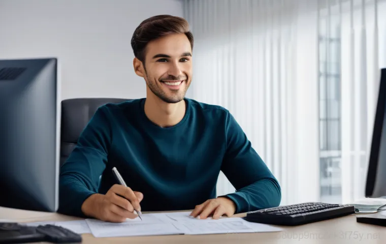 화도읍 KERNEL_DATA_INPAGE_ERROR - A medium shot showing a person, possibly a technician or a computer enthusiast, carefully examining ...