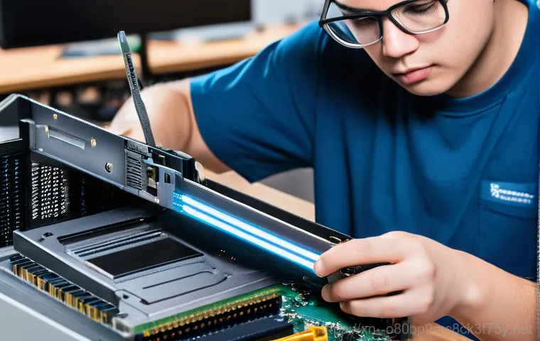 행운동 STATUS_KERNEL_CONFIGURATION_ERROR - A worried young professional (gender-neutral, wearing casual but modest attire) sits at a modern des...