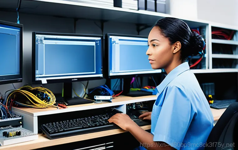 공촌동 KERNEL_MODE_HEAP_CORRUPTION - **Prompt:** A close-up, dynamic shot inside an open computer case. Hands wearing anti-static gloves ...