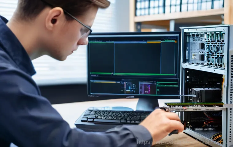 초동 STATUS_KERNEL_SECURITY_CHECK - A young adult, looking visibly frustrated and stressed, sits in a dimly lit modern home office. Thei...