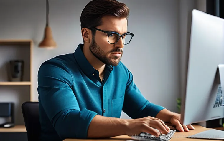 오목천동 STATUS_STACK_UNDERFLOW - **Prompt 1: The Sudden Blue Screen Alarm**
    A young person, around 20s, with a shocked and frustr...