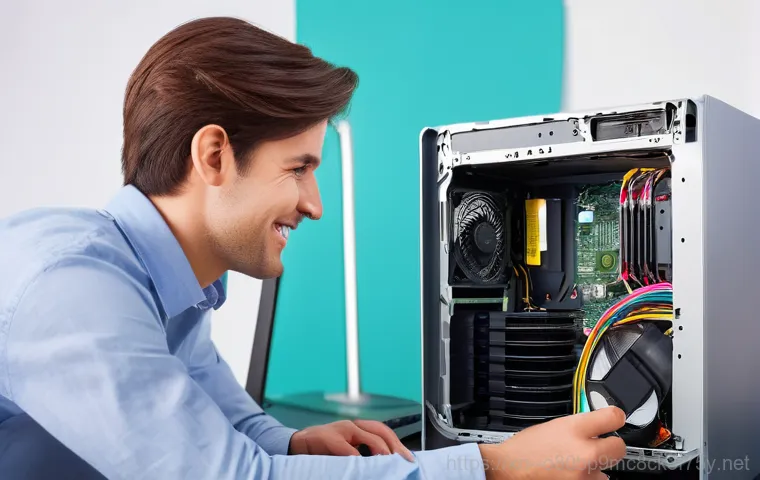 동두천동 PROCESS_HAS_LOCKED_PAGES - **Image Prompt:** A focused computer technician, wearing a clean work shirt, diligently examining th...