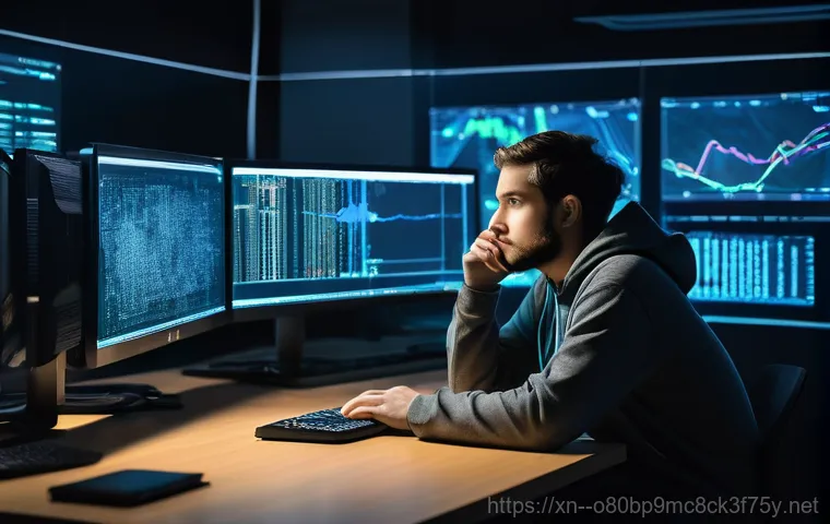 석우동 STATUS_DATATYPE_MISALIGNMENT - An abstract, futuristic depiction of digital data streams and blocks in various colors (e.g., blue, ...