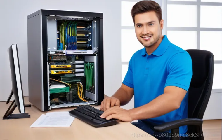 일산 컴퓨터 desktop 출장방문수리점 - **Prompt 1: Empowered User Self-Diagnosis**
    A bright, clean home office setting during the dayti...