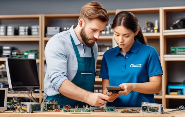 본동 공장초기화복구 - A bright and clean overhead shot of a person's hands diligently backing up data. A sleek laptop is o...