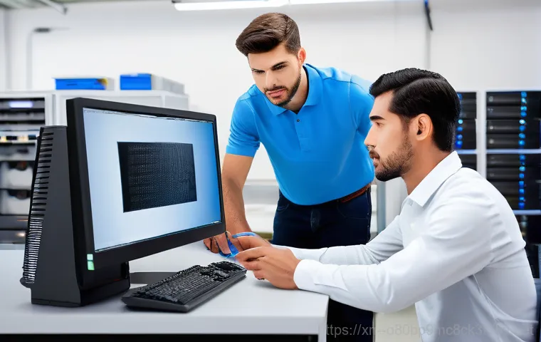 대신면 KERNEL_SECURITY_CHECK_FAILURE - A focused individual, wearing a clean, casual shirt and an anti-static wristband, is meticulously re...