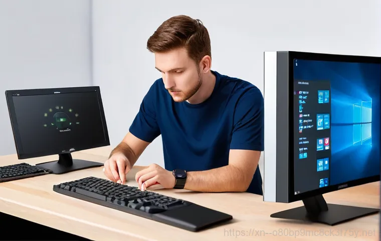 백석읍 STATUS_KERNEL_SECURITY_CHECK - **Prompt 1: Blue Screen Frustration**
    A young adult, visibly frustrated, sitting at a desk in a ...