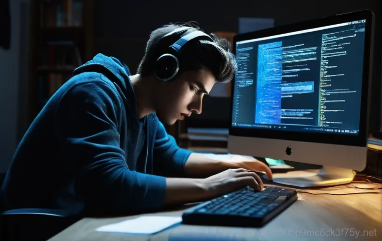 남구 컴퓨터멈춤 - **Prompt 1: Computer Overheating and Cleaning**
    A close-up shot of a young adult, possibly a stu...