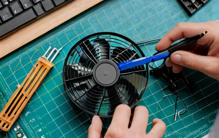 지행동 팬돌다 멈춤 - **Prompt 2: Cleaning Fan Blades and Removing Obstructions**
    An adult male, wearing a clean work ...