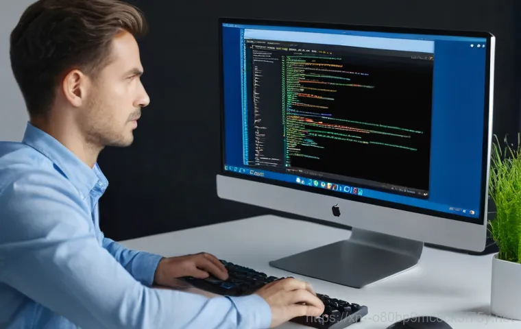 진위면 KERNEL_MODE_HEAP_CORRUPTION - A close-up, macro shot focuses on a person's hands carefully working inside an opened desktop comput...