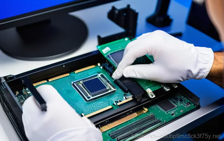 봉담읍 RAM조립 및 교체수리 - An office worker (wearing professional but modest attire, such as a blouse and trousers) looking exa...