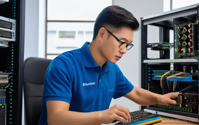 후암동 ftp서버출장방문수리점 - A middle-aged man with a worried expression sits at a home office desk, staring intently at a comput...