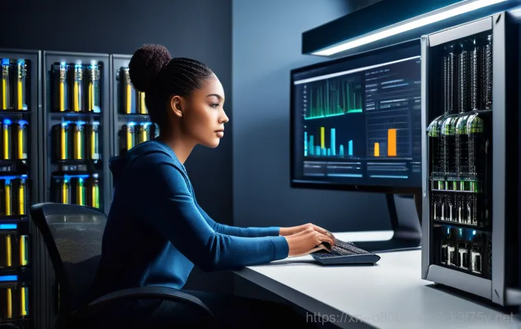 후암동 ftp서버출장방문수리점 - A professional, friendly computer technician, wearing a clean company polo shirt, is expertly workin...