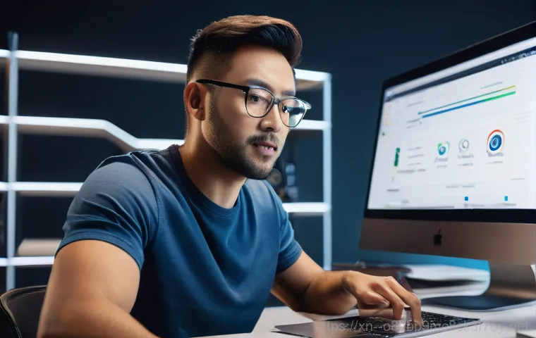 청운효자동 SYSTEM_SERVICE_EXCEPTION - A focused young adult, dressed in casual, modest clothing, sits at a dimly lit desk. Their hand is p...