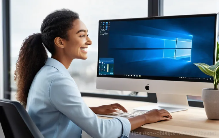 도마교동 윈도우11 windows11 재설치 포맷  초기화 - A close-up shot focusing on a pair of hands (gender-neutral) interacting with a laptop running Windo...