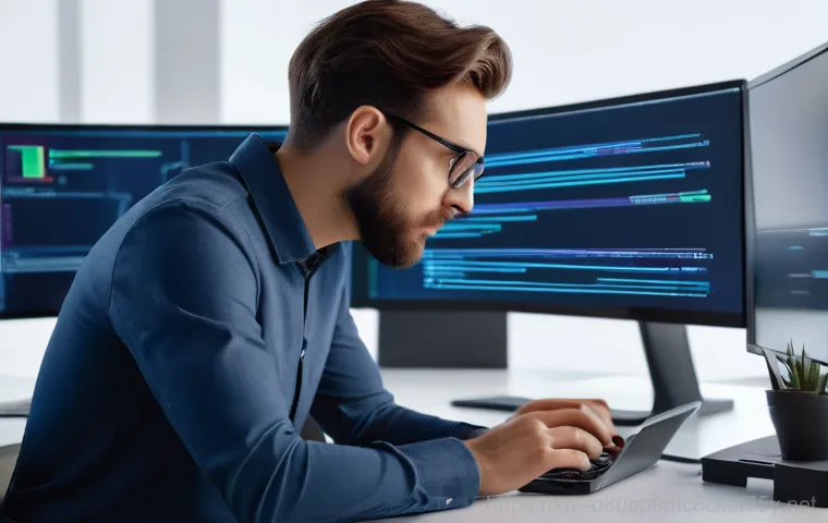 소사구 USER_MODE_HEALTH_MONITOR - A young professional sits at a modern desk in a home office, looking utterly frustrated and stressed...