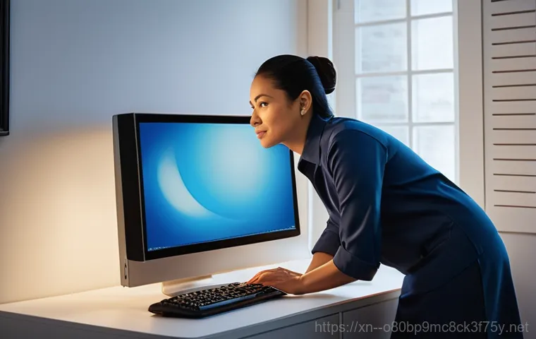 도화동 컴퓨터 desktop 출장방문수리점 - **Prompt:** A young adult, looking frustrated and slightly panicked, sits at a home desk in front of...