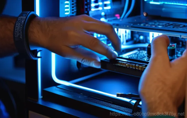 미근동 a disk read error occurred - A frustrated young adult sits in a dimly lit room, staring intently at a computer monitor displaying...