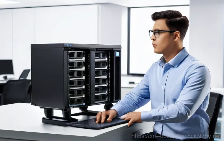 향남읍 나스 nas 설정및수리 - **Prompt:** A serene and secure visualization of data protection and regular maintenance for a NAS s...