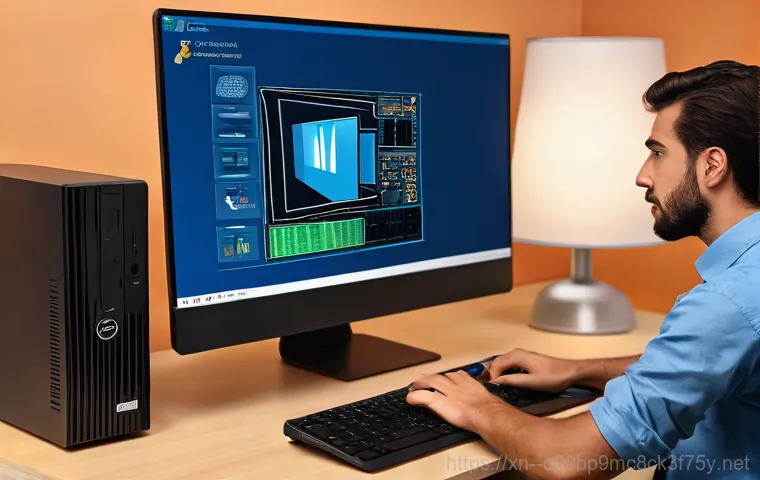 영동 ACPI_BIOS_ERROR - **Prompt:** A close-up shot of a desktop computer's internal components, focusing on a motherboard w...