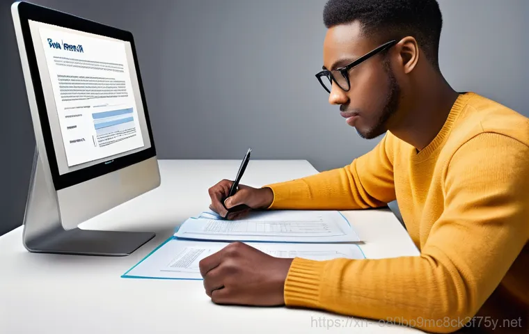 송포동 STATUS_UNSUCCESSFUL - A focused young professional, dressed in smart-casual attire (e.g., a button-up shirt and trousers),...