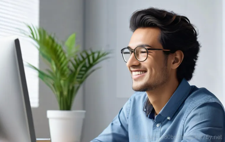 하산곡동 자동복구 - **Prompt 2: Focused Computer Troubleshooting**
    A bright and clean shot of an adult, gender-neutr...