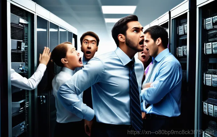 원당동 파일서버출장방문수리점 - Image Prompt 1: The Server Crisis** 원당동 파일서버출장방문수리점 - Image Prompt 1: The Server Crisis**