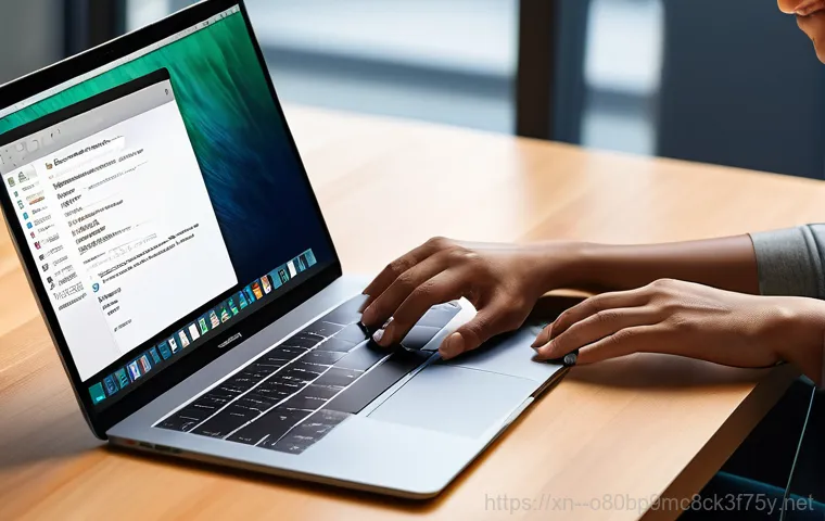 가운동 맥윈도우 부트캠프_bootcamp 재설치 포맷 초기화 - A person, wearing a comfortable t-shirt, is gently interacting with their MacBook Air, which promine... 가운동 맥윈도우 부트캠프_bootcamp 재설치 포맷 초기화 - A person, wearing a comfortable t-shirt, is gently interacting with their MacBook Air, which promine...