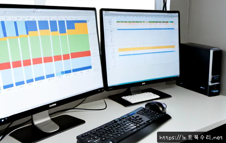 내곡동 STATUS_DATATYPE_MISALIGNMENT - Photorealistic remote-support workstation in a quiet Naegok-dong apartment office, dual monitors dis...