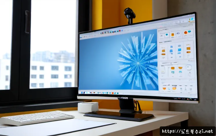 봉원동 프로그램응답없음 - Photorealistic remote-support scene in a compact Bongwon-dong apartment workspace, desktop monitor s...