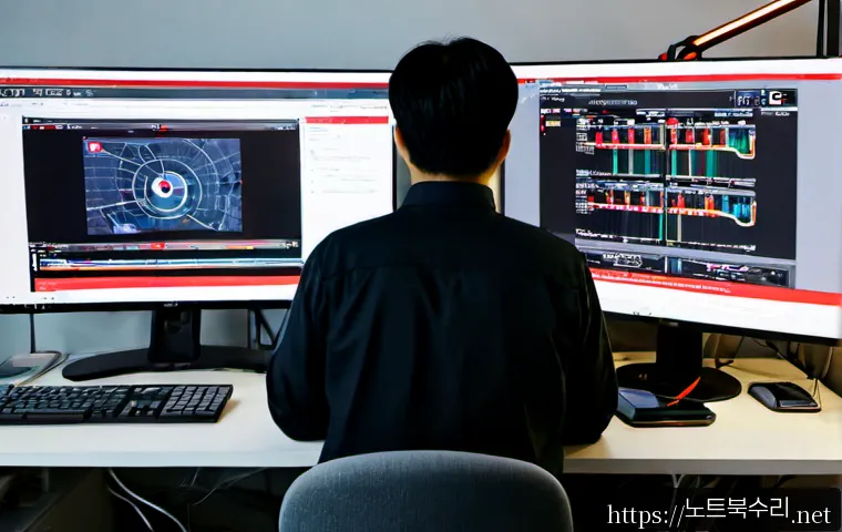 유천동 STATUS_KERNEL_RESOURCE_ERROR - Photorealistic remote IT support workstation in a compact Yucheon-dong apartment office, dual monito...