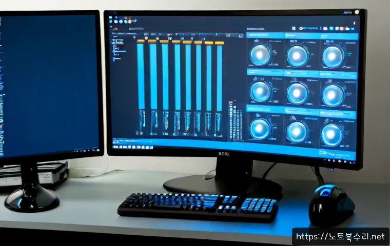 전동 STATUS_DISK_CORRUPTION - Photorealistic IT support workstation, technician examining a desktop computer with an open side pan...