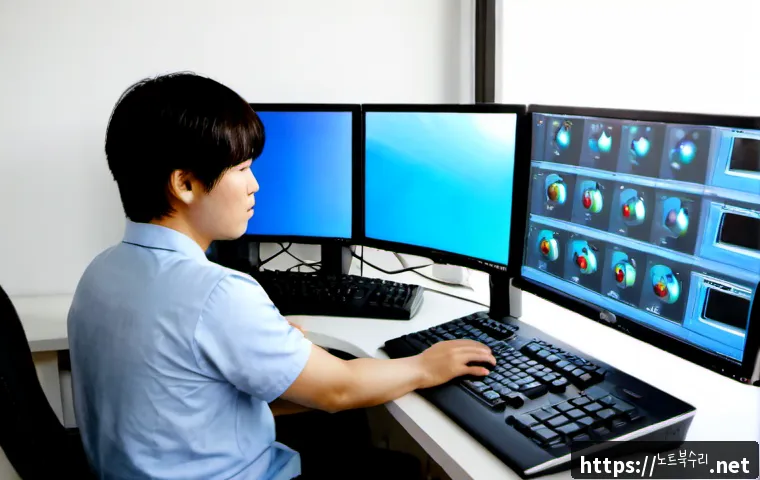 신모산동 PFN_LIST_CORRUPT - Photorealistic IT support workstation in a compact apartment near a quiet industrial hillside distri...